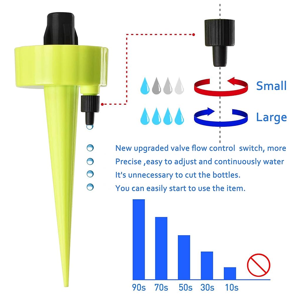 HASTHIP® 12Pcs Drip Irrigation Kit, Automatic Plant Water Dropper for Garden Home Office with Slow Release Control Valve Switch, Self-Watering Spikes for Pots Plant Automatic Plant Water Devices HASTHIP® 12Pcs Drip Irrigation Kit, Automatic Plant Water Dropper for Garden Home Office with Slow Release Control Valve Switch, Self-Watering Spikes for Pots Plant Automatic Plant Water Devices